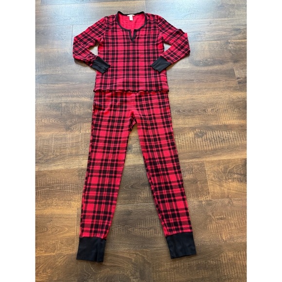 Victoria's Secret Other - Victorias Secret Womens Red Black Plaid Thermal Pajama
